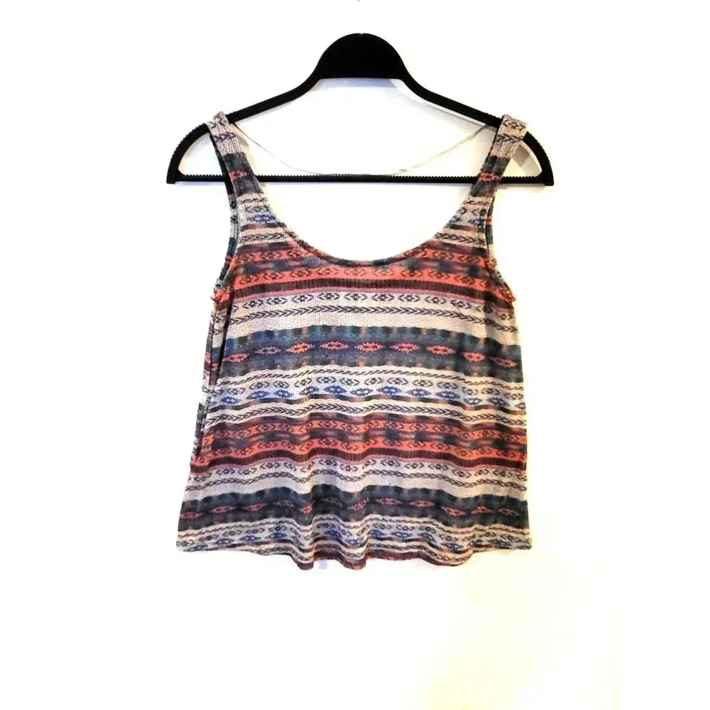 Zara Trafaluc Striped Tunic Crop Top